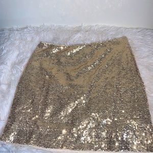 Shein Skirt Womens Size S/M Gold Sequined Mini Skirt